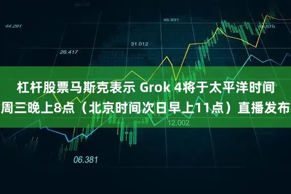 杠杆股票马斯克表示 Grok 4将于太平洋时间周三晚上8点（北京时间次日早上11点）直播发布