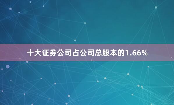 十大证券公司占公司总股本的1.66%